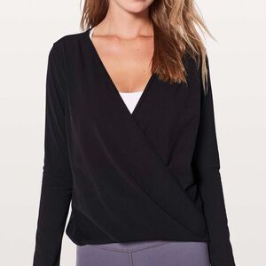 47. lululemon full freedom Black Wrap-Front Long Sleeve Top